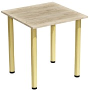 stół stolik 70x70 dąb craft szary nogi złote
