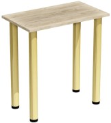 Mały stół stolik 70x40 dąb craft szary nogi złote