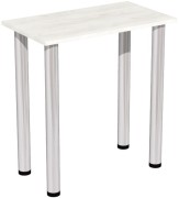Mały stół stolik 70x40 dąb craft biały nogi chromowane