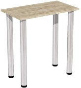 Mały stół stolik 70x40 dąb craft szary nogi chromowane