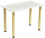 stół stolik 100x60 dąb craft biały nogi złote