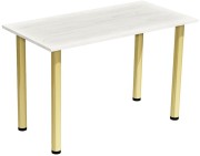 Stół stolik 120x60 dab craft biały złote nogi